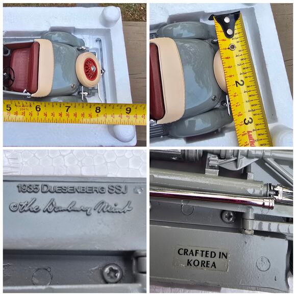 Model Car 1935 Duesenberg SSJ Danbury Mint Collectible Red Gray Roadster - Picture 6 of 8